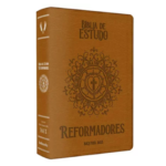 Bíblia de Estudo Reformadores KJF Letra Normal Capa Luxo Caramelo
