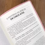 Bíblia A Mensagem Letra Gigante Capa Luxo Rosa Floral - Imagem 2