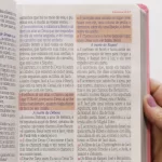 Bíblia Sagrada Harpa Celestial 774 ERC Letra Extra Gigante Capa Rosa Flor Azul - Imagem 8