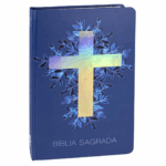Bíblia Sagrada RA Capa Azul Gliter Letra Média