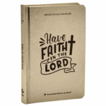 Bíblia Sagrada ARA Letra Grande Capa Cristal Dourado Fosco