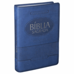 Bíblia Sagrada Letra Gigante ARA Capa Azul Luxo c/ Índice