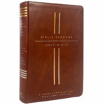 Bíblia Bilíngue Português/Inglês ACF/KJV Couro-soft marrom Leitura Perfeita