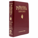 Bíblia de Estudo Pentecostal Média Luxo Harpa Vinho