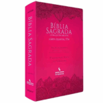 Bíblia Sagrada Harpa Celestial 774 ERC Letra Extra Gigante Capa Pink Floral
