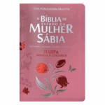 Bíblia de Estudo da Mulher Sábia ARC Harpa Avivada Capa Rosas Rosa