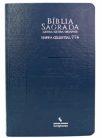 Bíblia Sagrada Harpa Celestial 774 | ERC | Letra Extra Gigante | Capa Azul Brasão - Imagem 5