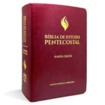 Bíblia de Estudo Pentecostal Média Luxo Com Harpa Vinho - Imagem 2