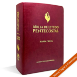 Bíblia de Estudo Pentecostal Média Luxo Com Harpa Vinho