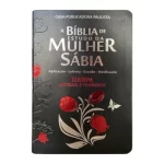 Bíblia de Estudo da Mulher Sábia ARC Harpa Avivada Capa Rosas Preta