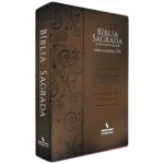 Bíblia Sagrada Harpa Celestial 774 ERC Letra Extra Gigante Capa Marrom Escuro Arabesco