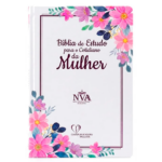 Bíblia de Estudo Para o Cotidiano da Mulher NVA | Full Collor | Capa Dura Branca