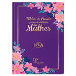 Bíblia de Estudo Para o Cotidiano da Mulher NVA Full Collor Capa Dura Lilás