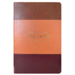 Bíblia de Estudo King James Atualizada Full Color Capa PU Marrom, Caramelo e Bordô